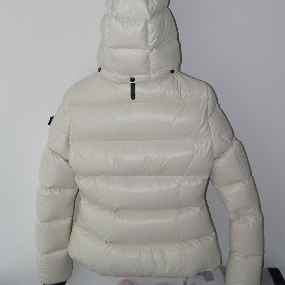 Mackage Ivory Glossy Down Puffer Jacket Arm Logo Short Coat - Picture 9 of 9